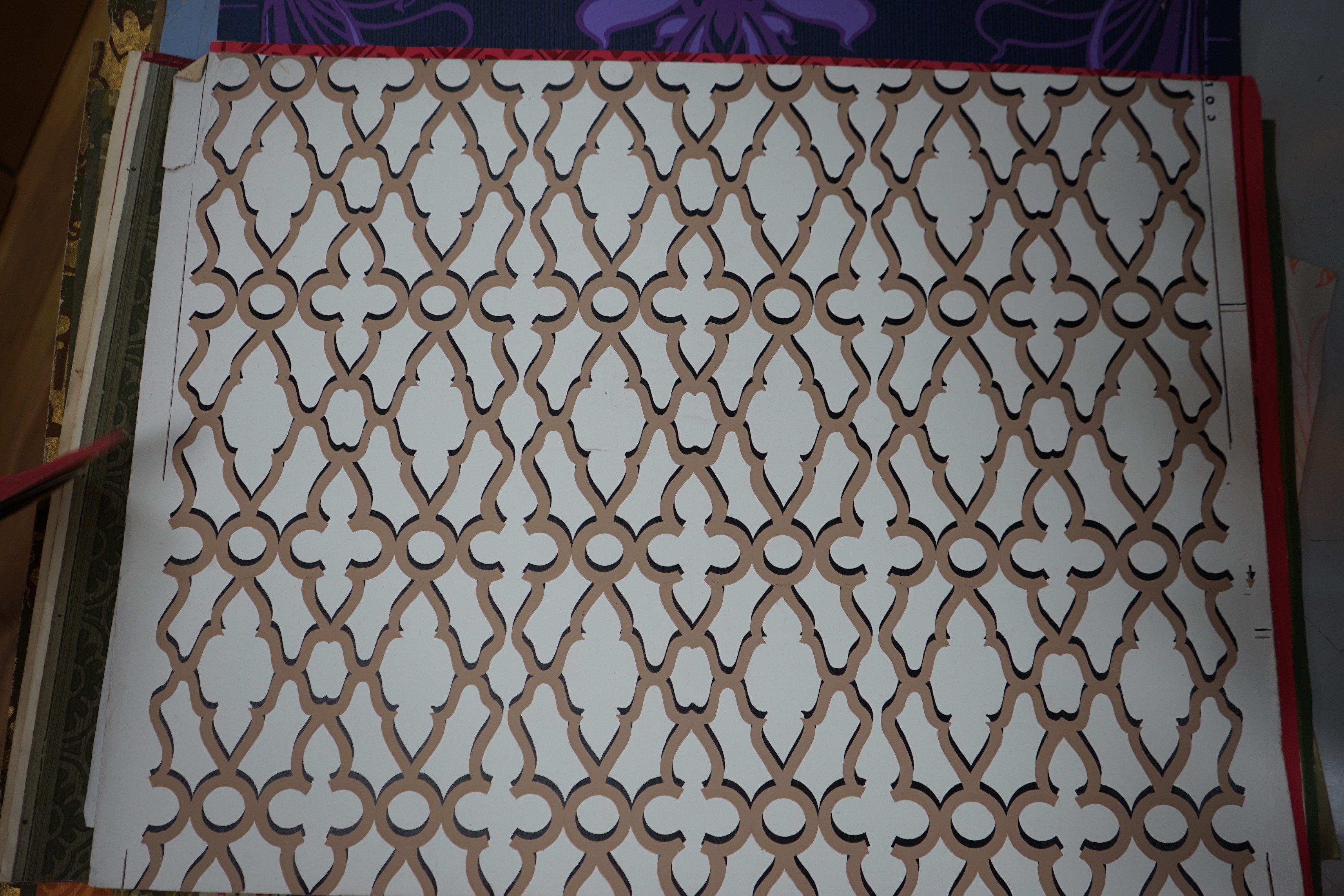 Twenty nine Cole and Son wall paper samples after W.Morris, A Pugin, C Barry, C Voysey